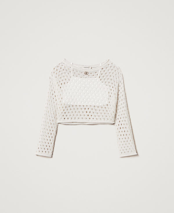 Openwork jumper with Oval T