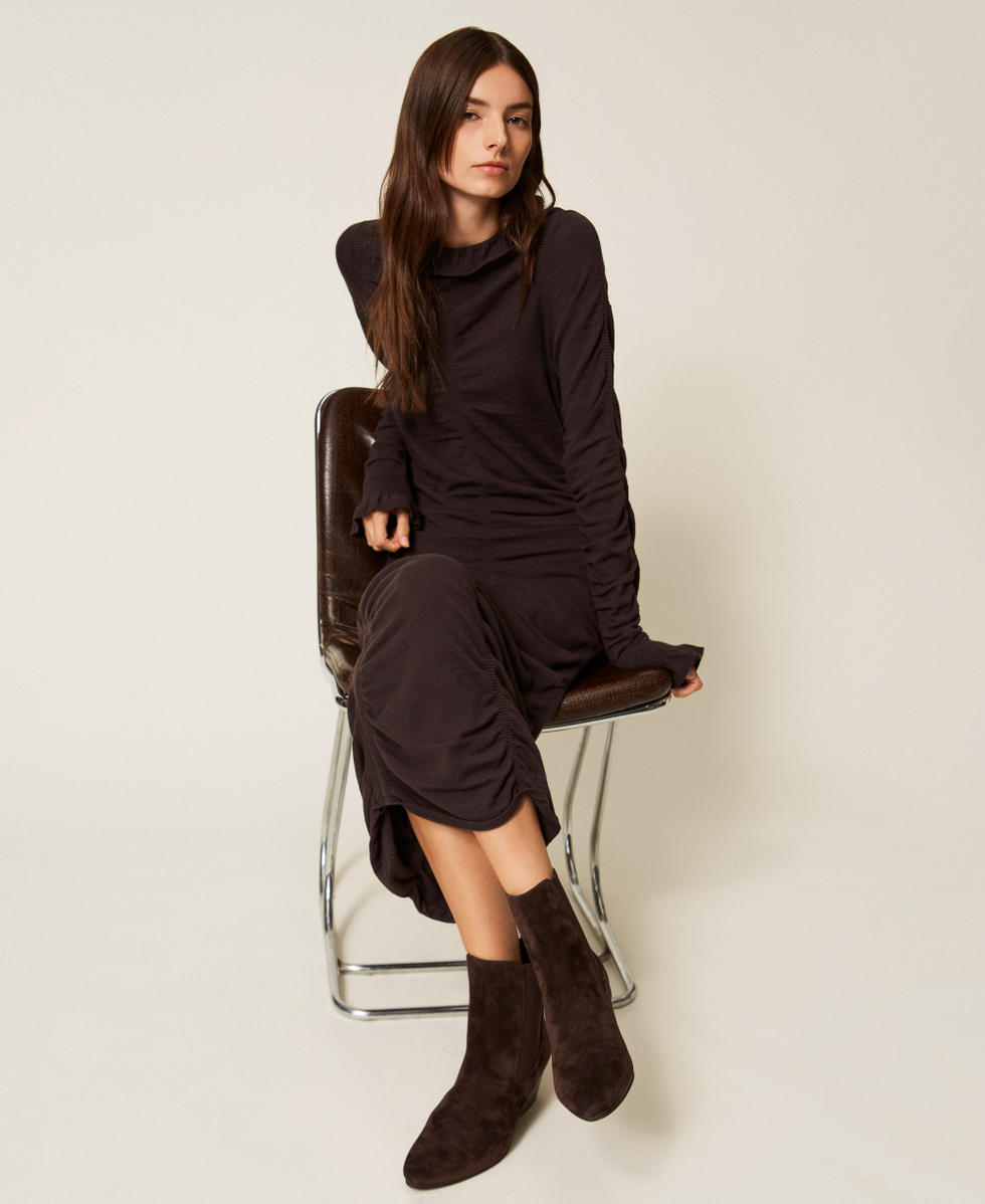 Suede leather Texas ankle boots