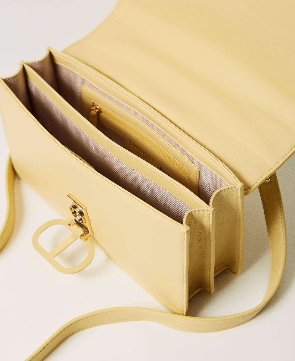 &lsquo;Brera&rsquo; rectangular bag with Oval T fastener Pale Yellow Woman 251TB7231_12144_04
