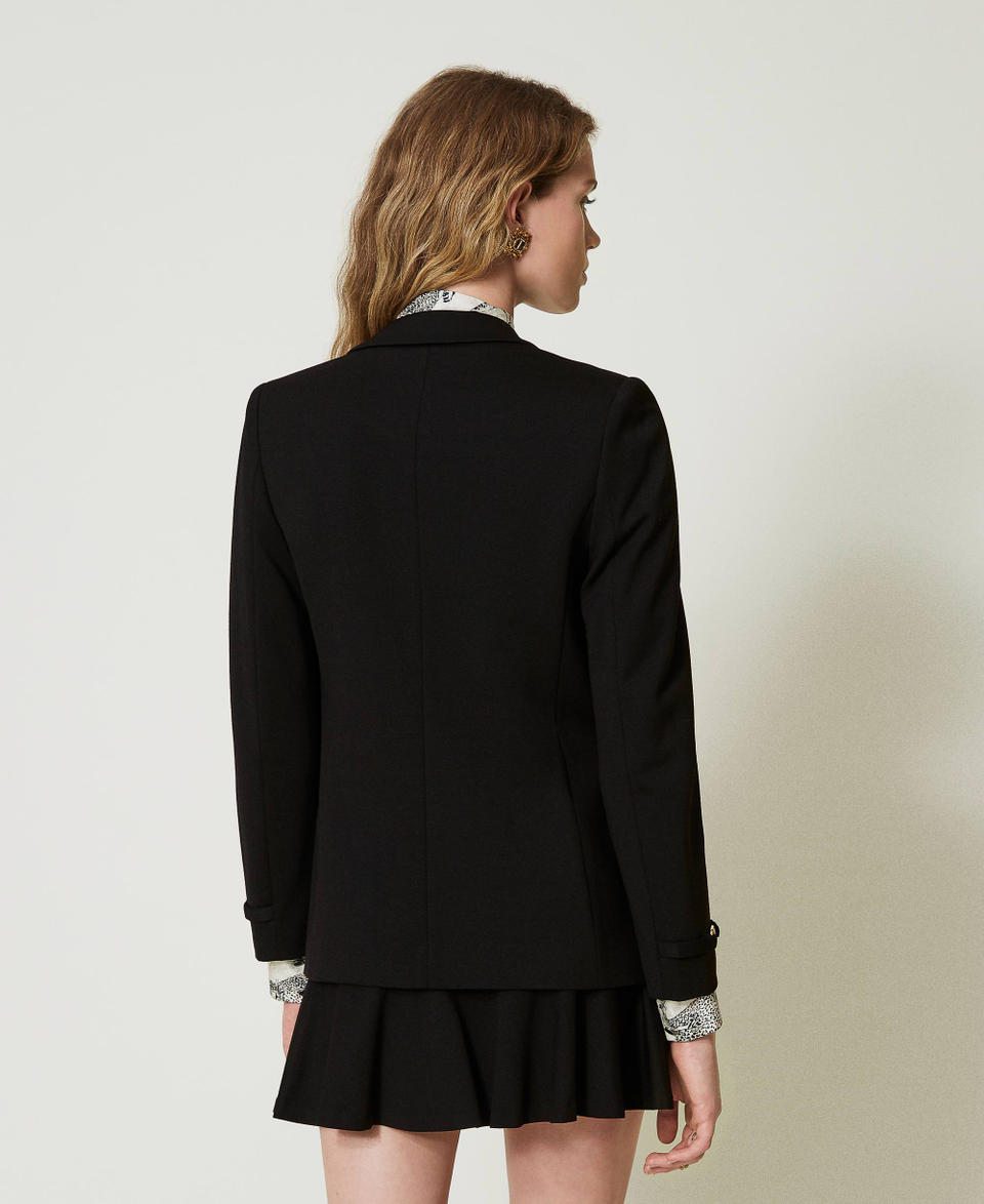 Blazer mit „Oval T“-Riegeln Schwarz Frau 242TP2245_00006_08