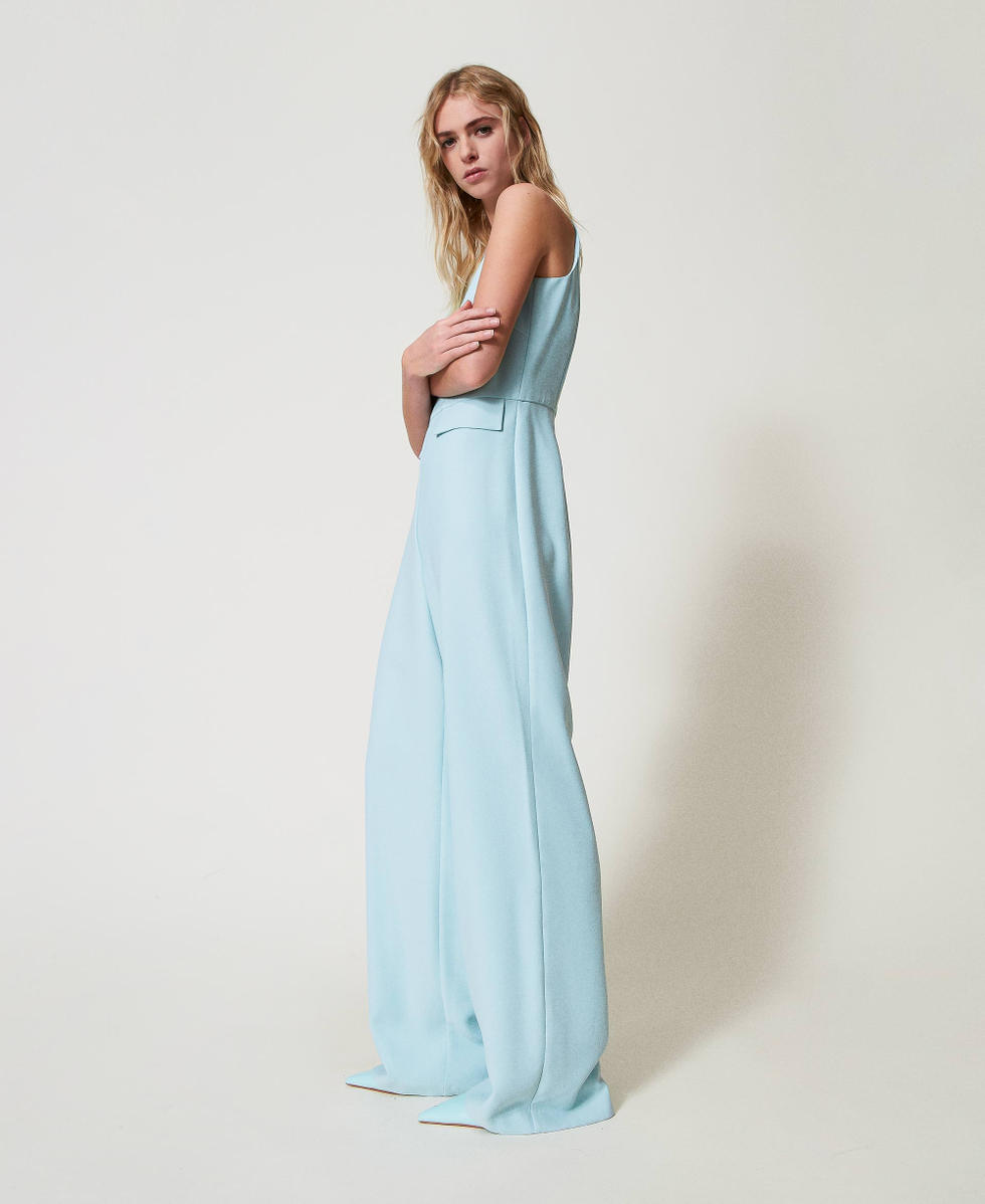 Combinaison en cr&ecirc;pe piqu&eacute; Bleu &laquo;&nbsp;Canal Blue&nbsp;&raquo; Femme 251AP2336_12134_01