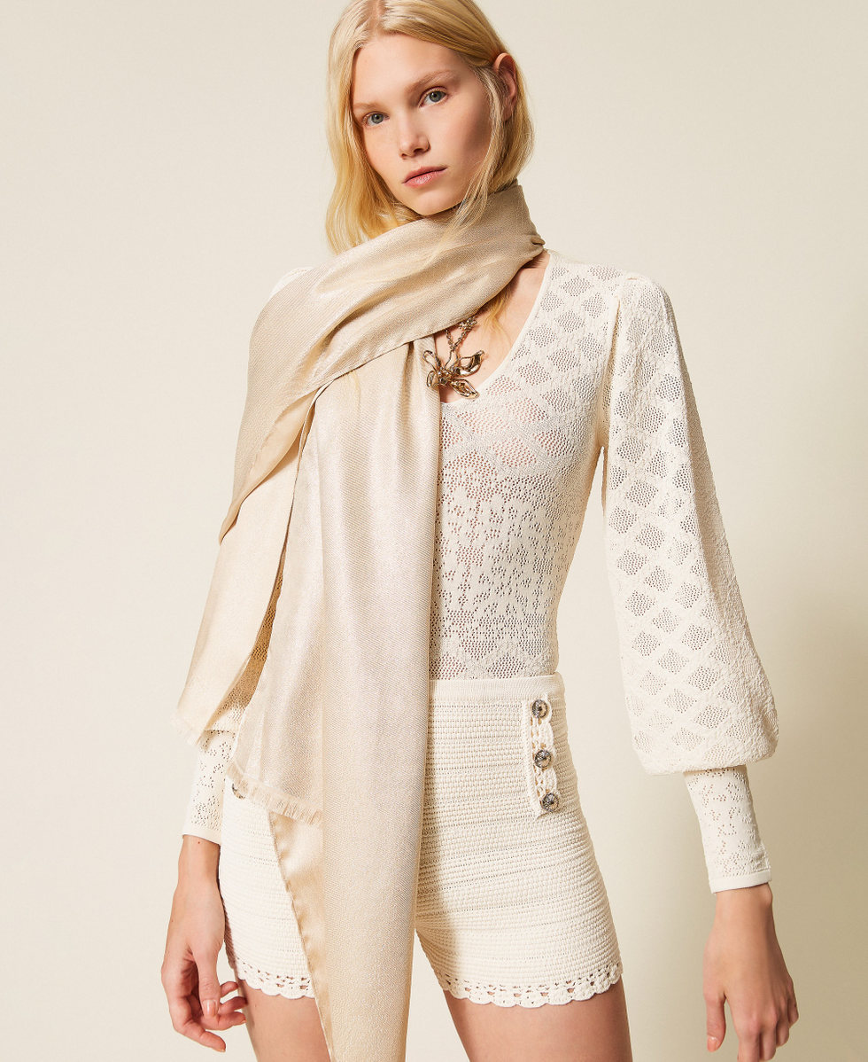 Stola mit Lurex und Jacquard-Logo