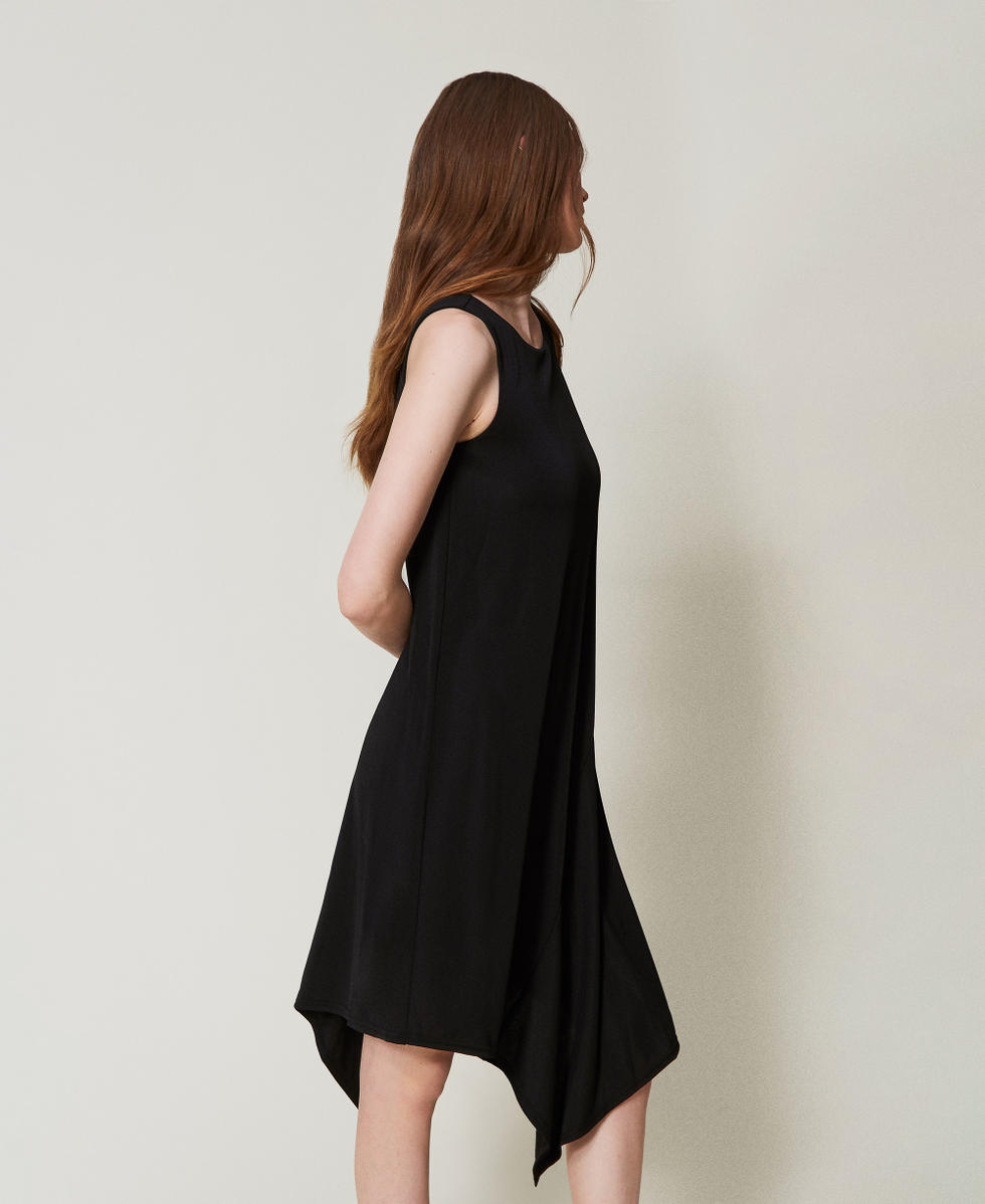 Asymmetric midi dress Black Woman 251LB2RBB_00006_02