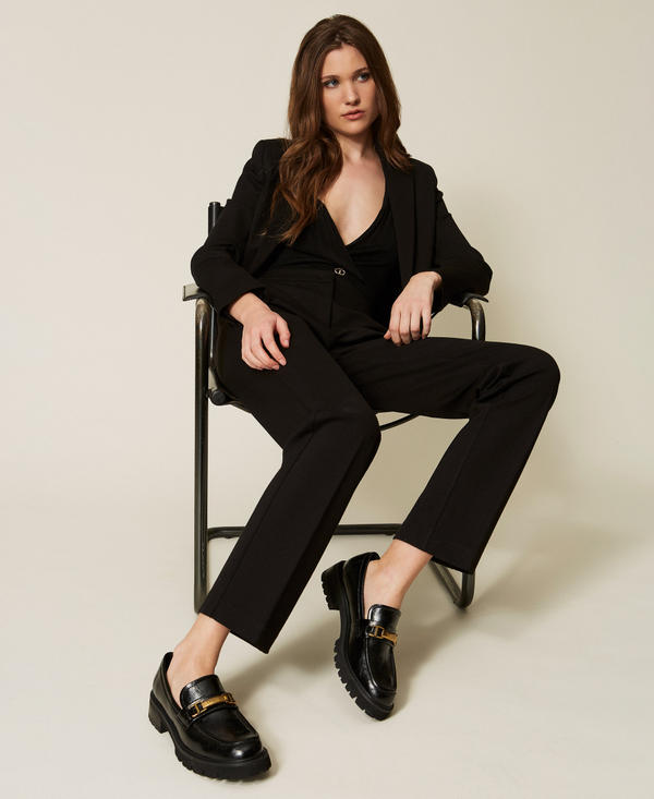 Loafers with Oval T clasp