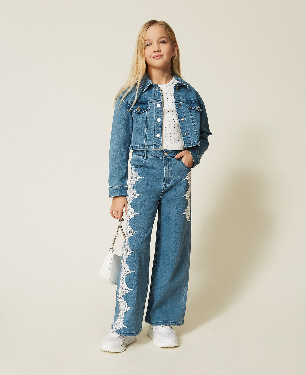 Twinset Jean ample avec dentelle
