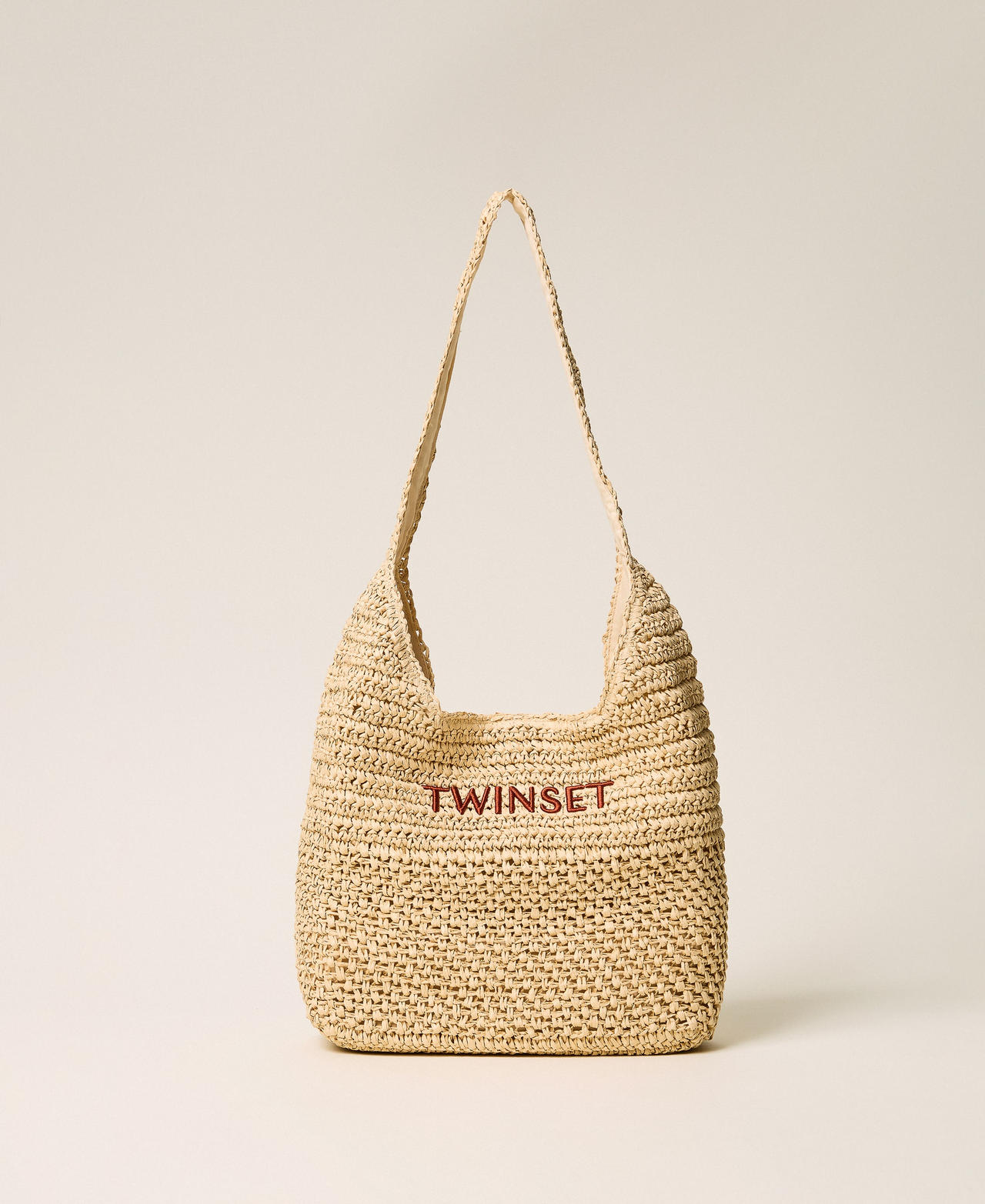 Twinset Besace en raphia au crochet