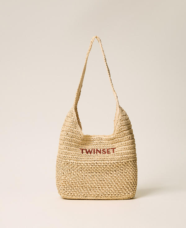 Borsa hobo in rafia crochet