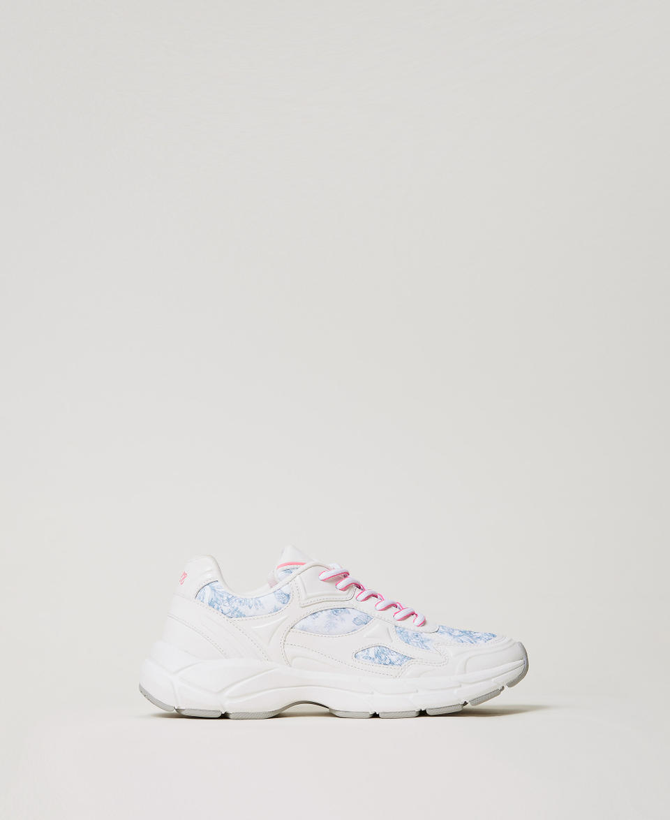 MYFO running trainers with inserts Japanese Toile de Jouy Woman 251AQT010_12431_01