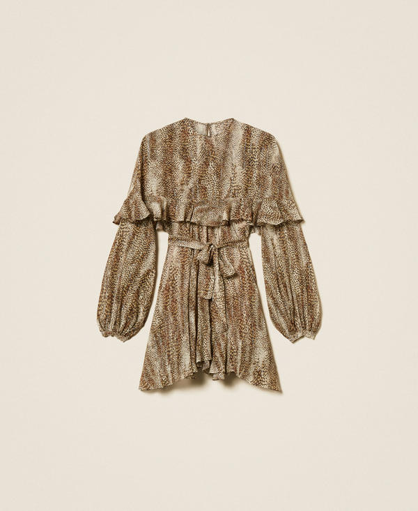 Animal print short creponne dress