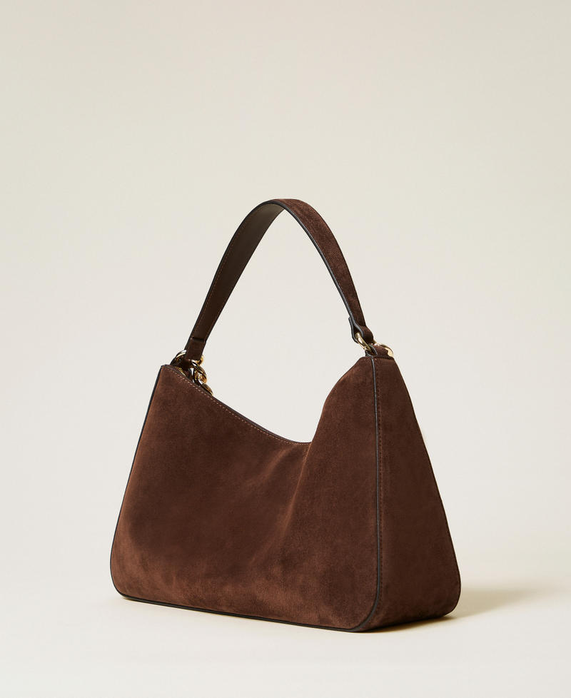 'Liliane' medium suede bag Coffee Woman 252TB7162_14240_M02