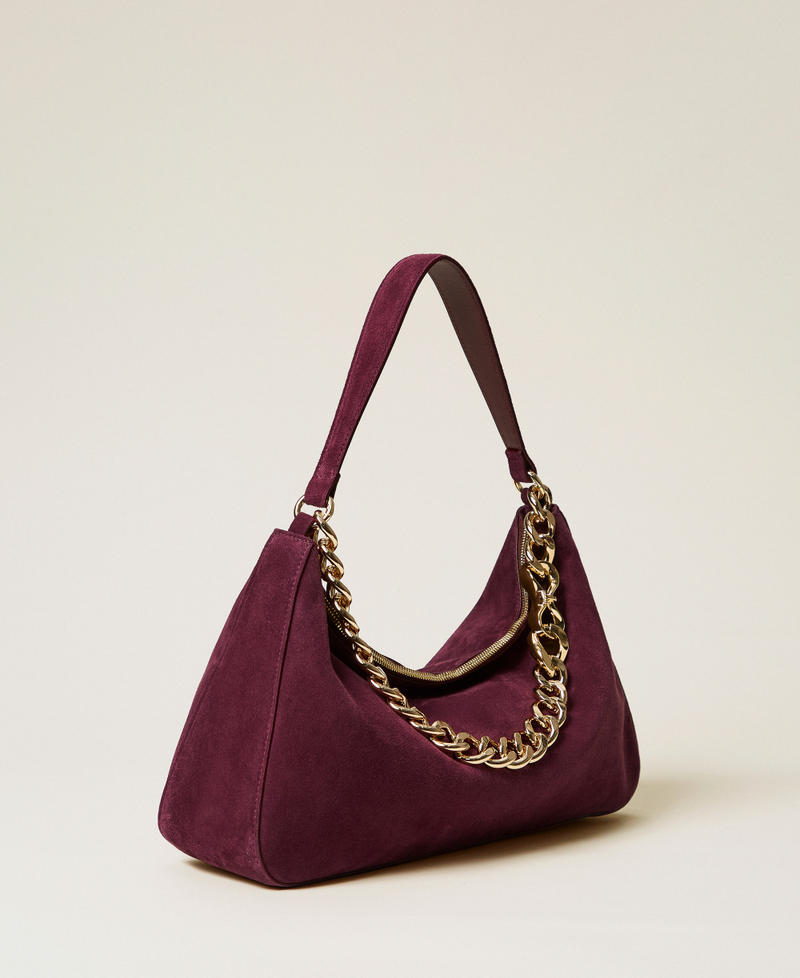 'Liliane' medium suede bag &ldquo;Wine tasting&rdquo; Purple Woman 252TB7162_14241_M01
