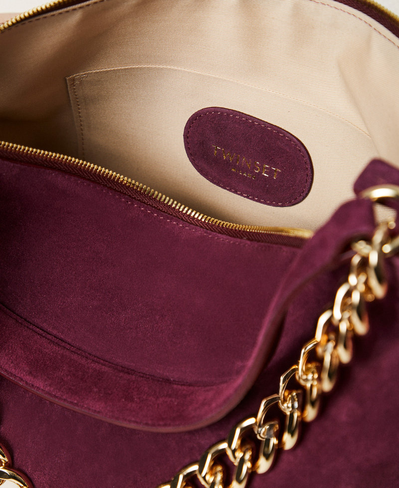 'Liliane' medium suede bag &ldquo;Wine tasting&rdquo; Purple Woman 252TB7162_14241_M03