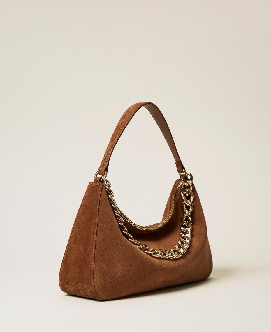 'Liliane' medium suede bag Leather Brown Woman 252TB7162_14243_M01