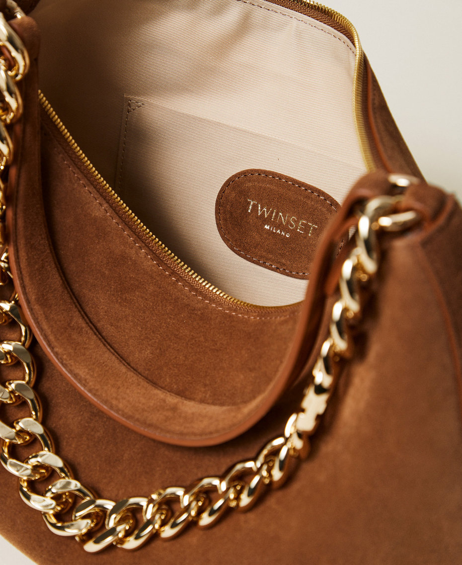 'Liliane' medium suede bag Leather Brown Woman 252TB7162_14243_M03