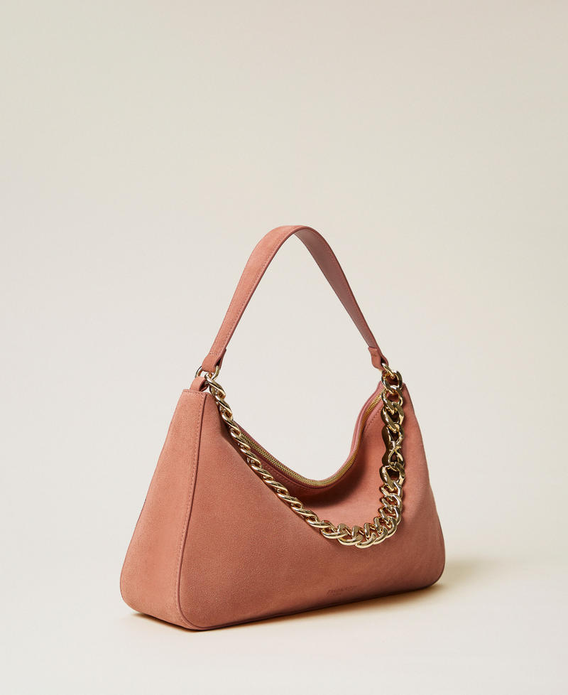 'Liliane' medium suede bag Dusty Pink Woman 252TB7162_14244_M01