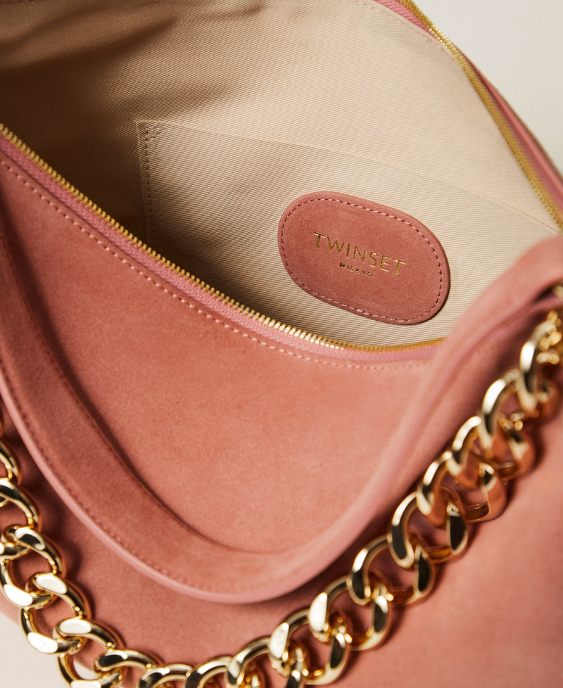 'Liliane' medium suede bag Dusty Pink Woman 252TB7162_14244_M03