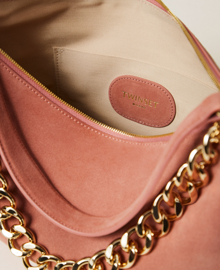 'Liliane' medium suede bag Dusty Pink Woman 252TB7162_14244_M03