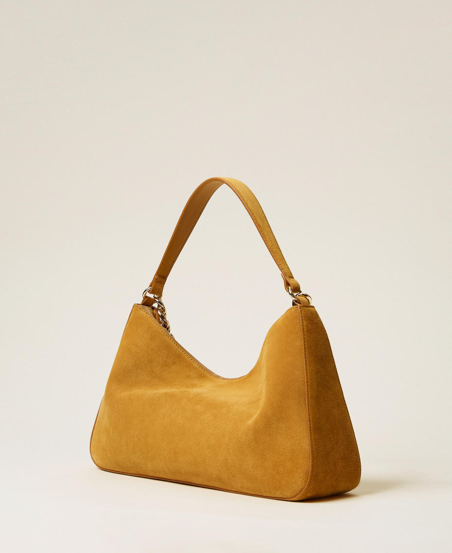 'Liliane' medium suede bag Mustard Yellow Woman 252TB7162_14245_M02
