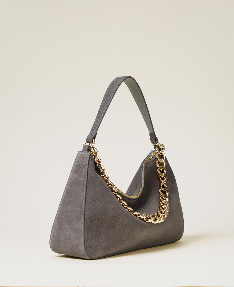 'Liliane' medium suede bag Medium Melange Grey/Gold Woman 252TB7162_14246_M01