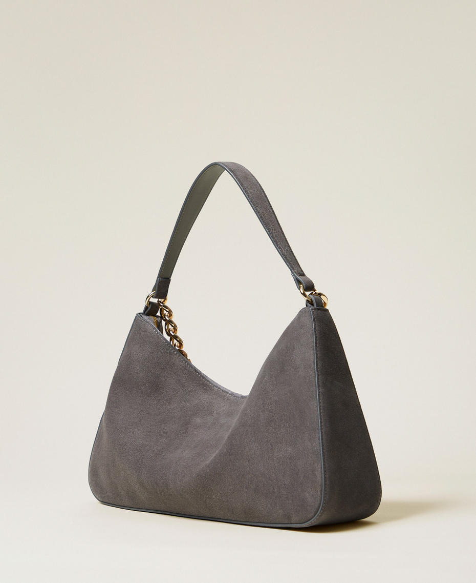 'Liliane' medium suede bag Medium Melange Grey/Gold Woman 252TB7162_14246_M02
