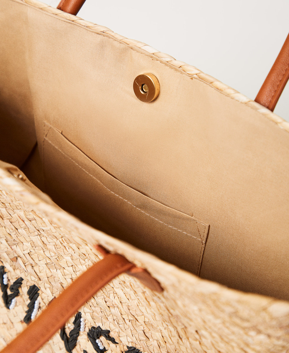 Straw shopper with logo