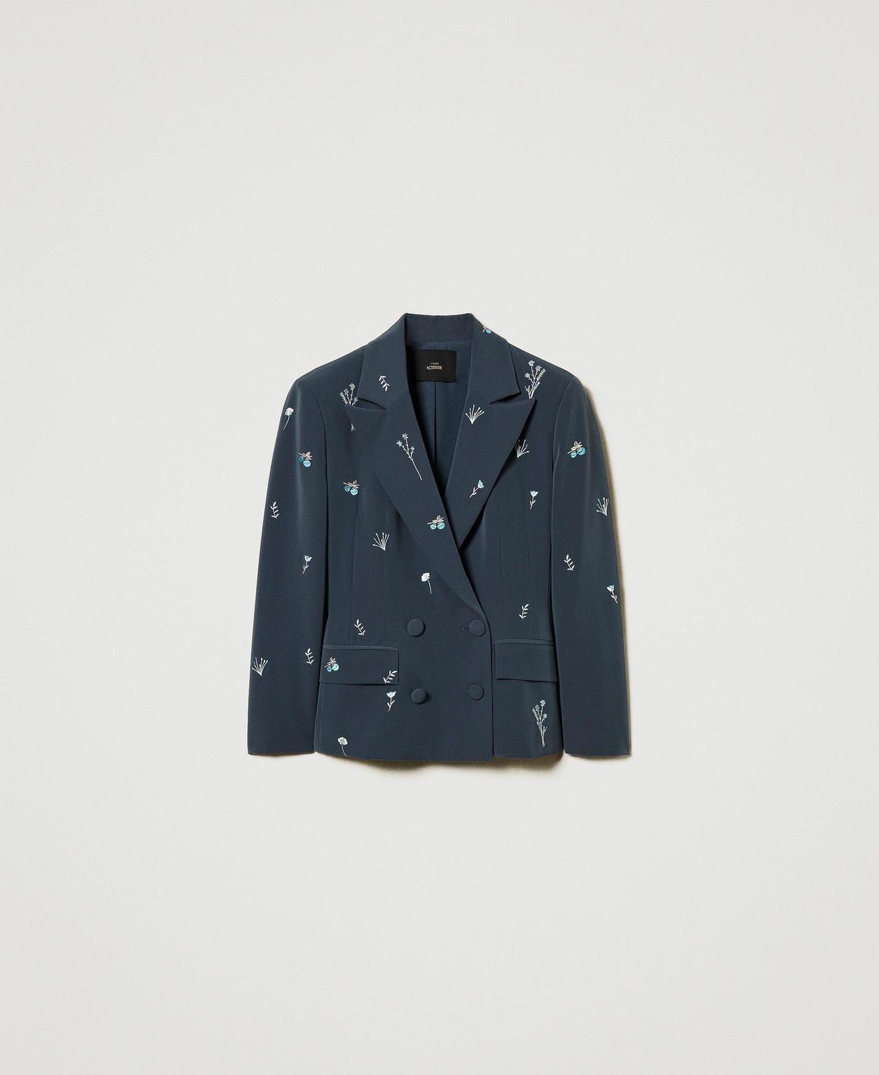 Blazer avec broderie florale Blue Fusion Femme 251AP2080_12372_0S