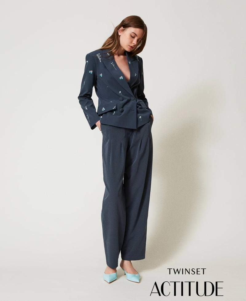 Wide trousers with pleats Blue Fusion Woman 251AP2081_12372_PA