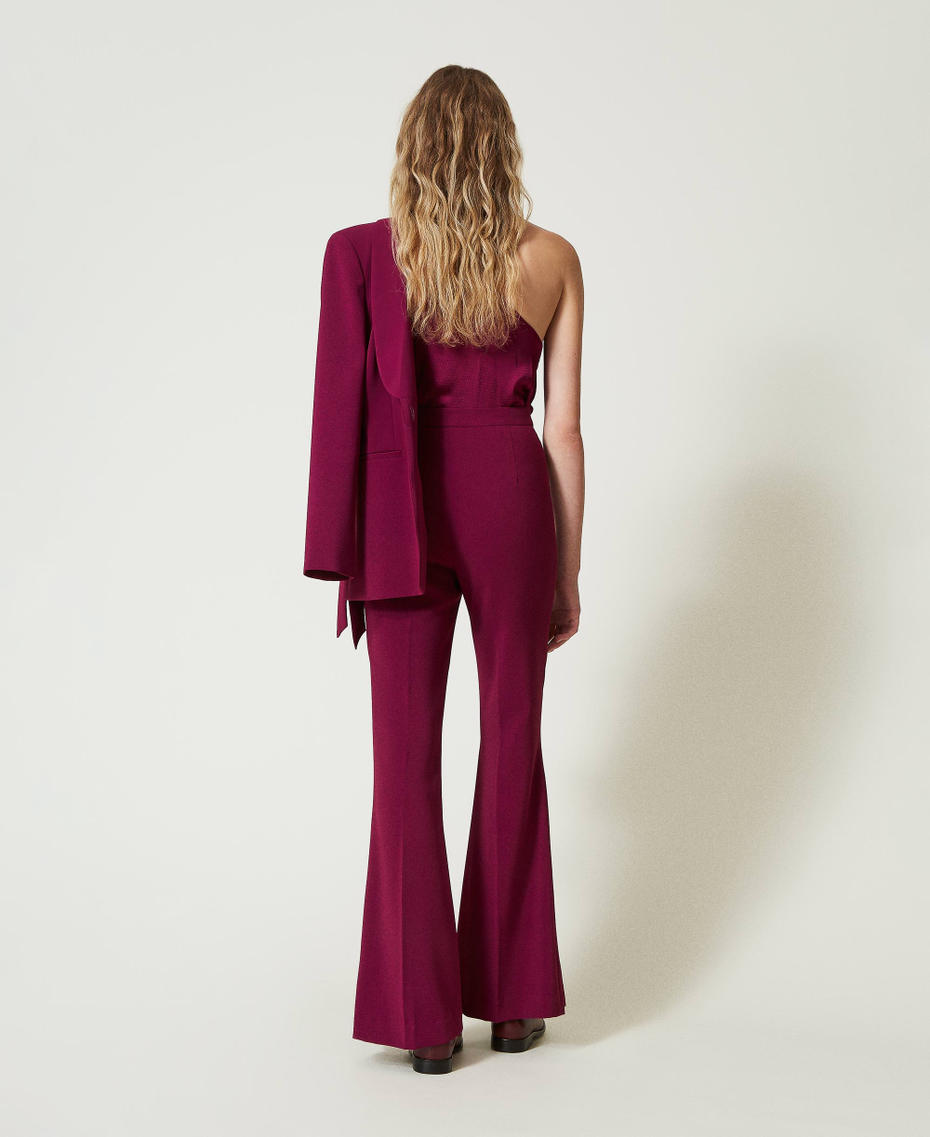 Flared trousers with Oval T chain “Red Plum” Purple Woman 242TP2083_05245_07