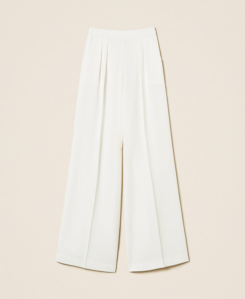 Wide leg crêpe trousers White Snow Woman 252TT2401_00282_S0