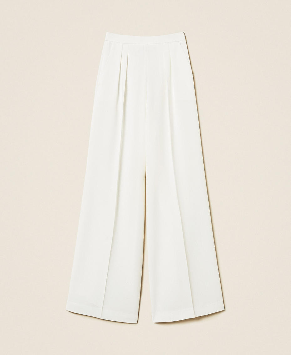 Wide leg crêpe trousers White Snow Woman 252TT2401_00282_S0