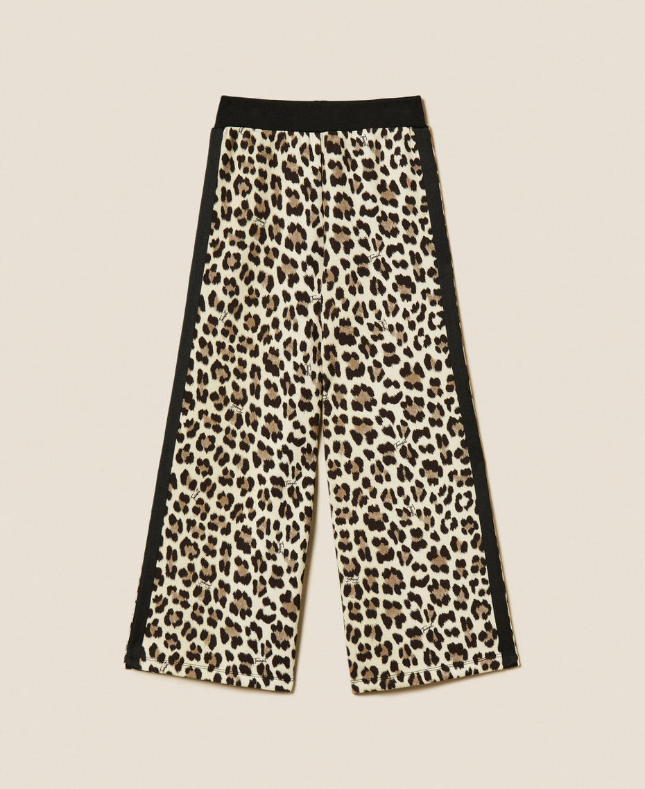 Animal print scuba trousers Leopard Print Girl 252GJ2021_12700_S0