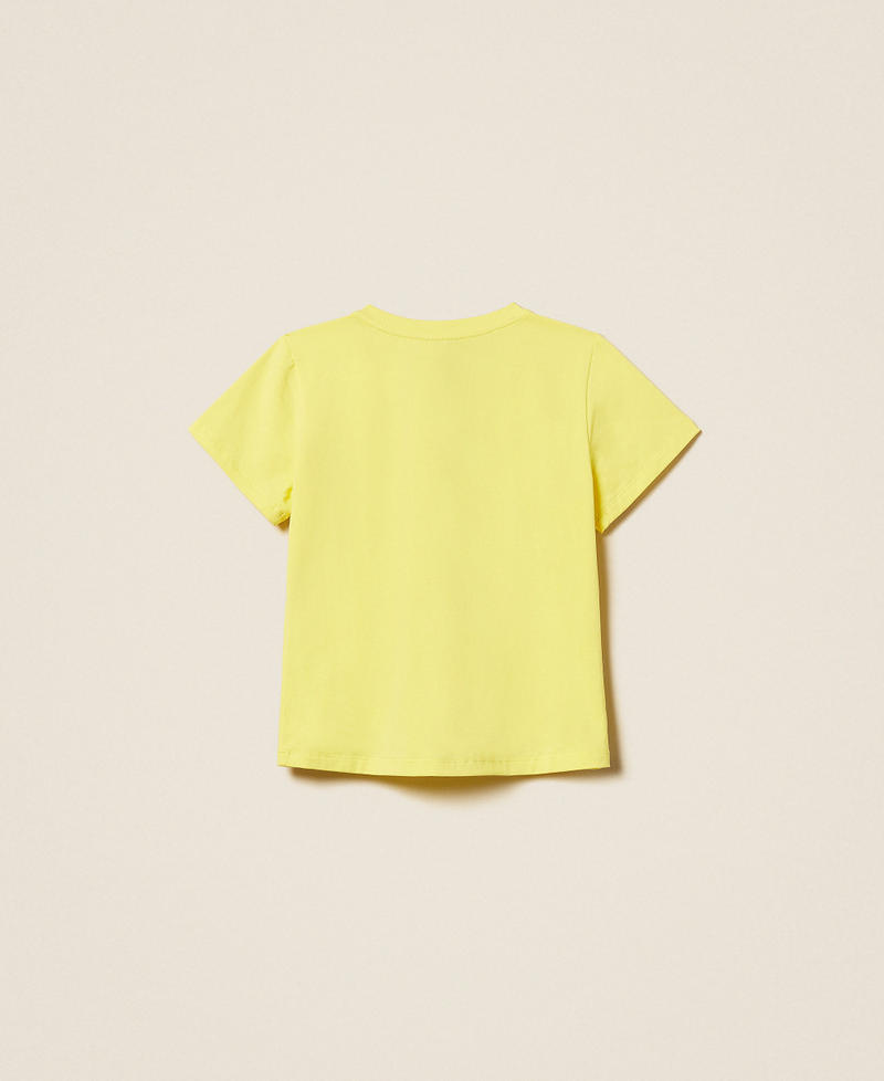 Regular T-shirt with glossy print Limelight Yellow Girl 261GJ2250_06210_S1