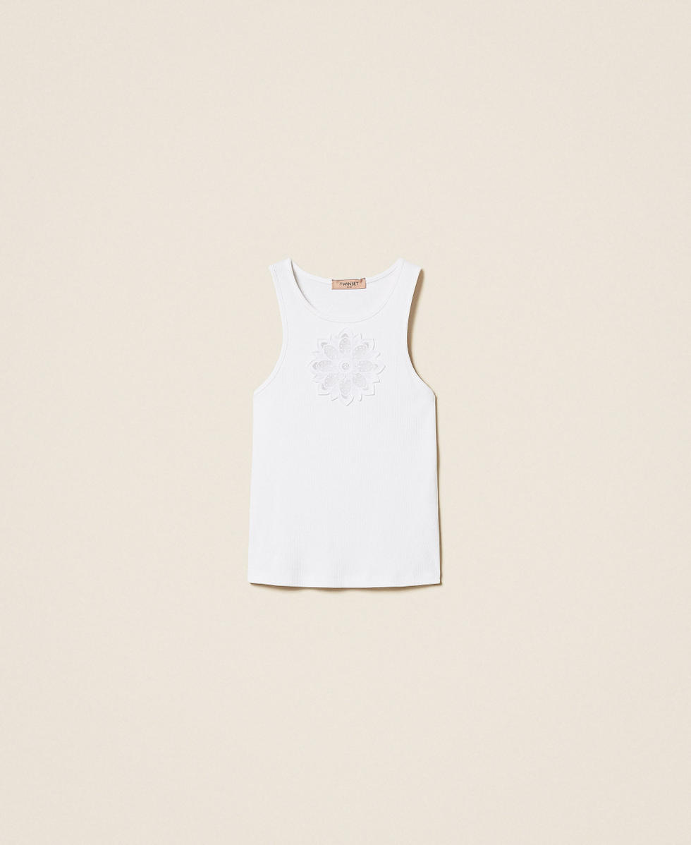 Débardeur avec broderie florale