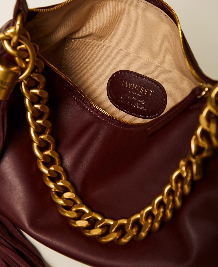 Large Liliane leather bag with charm Grape Woman 262TB7207_00565_04