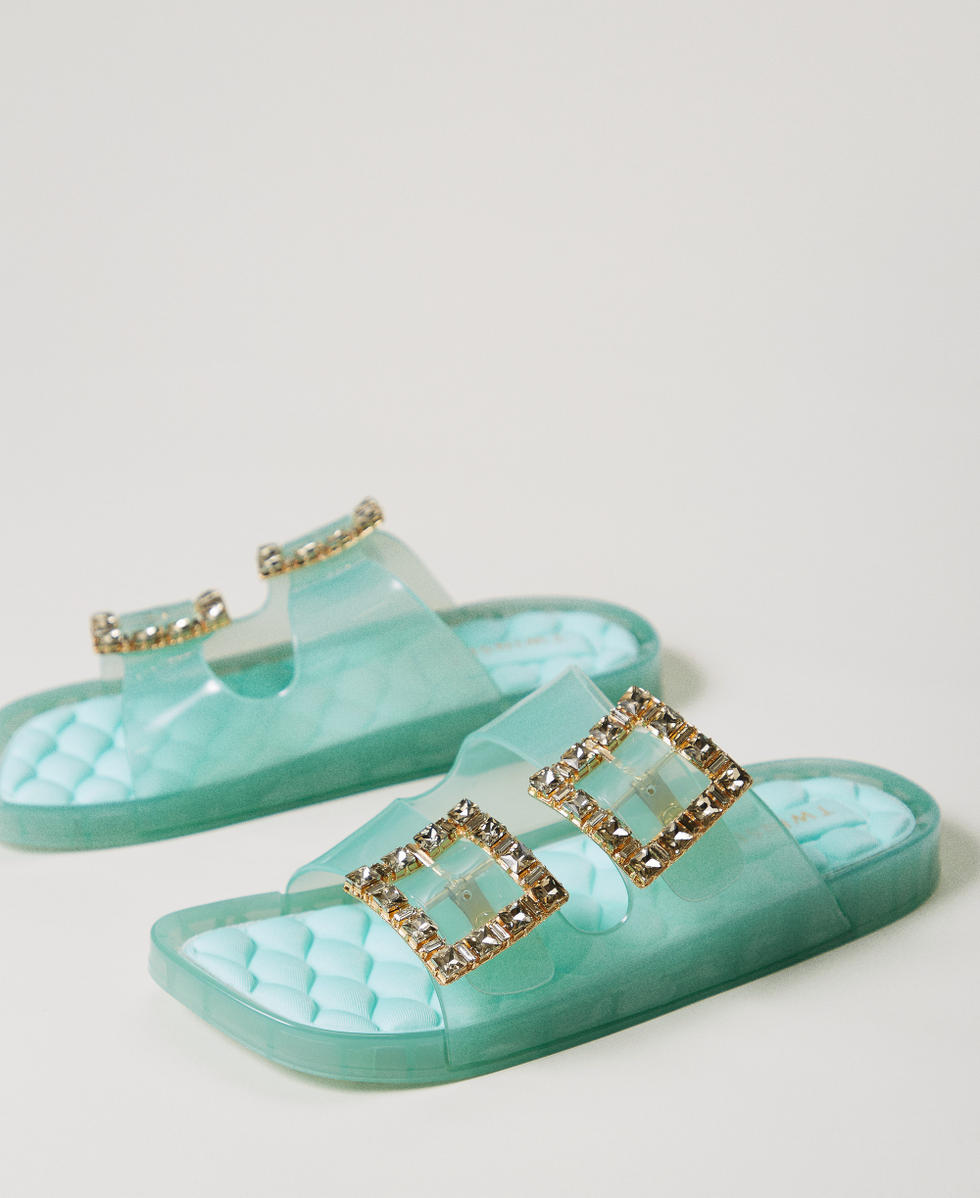 Sandalias de pala con hebillas joya Green Marine Mujer 251LMT010_12361_02