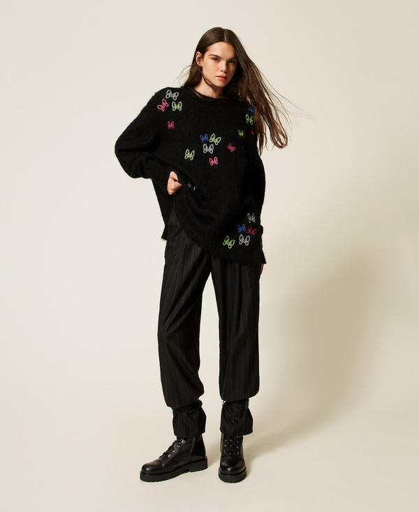 Брюки MYFO в полоску с ремешками