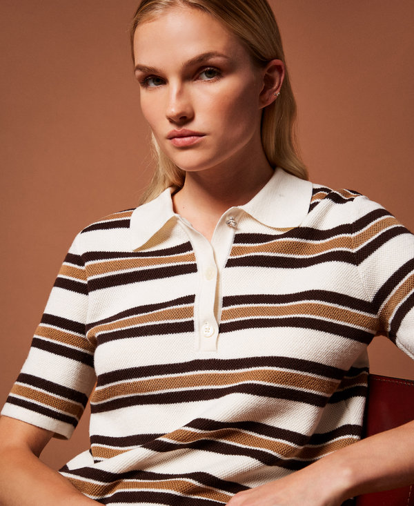 Pull polo rayé