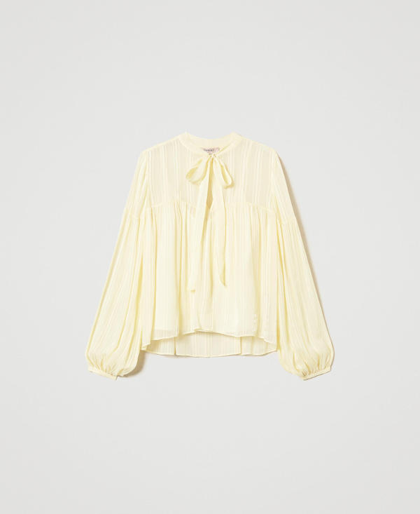 Blusa jacquard a righe