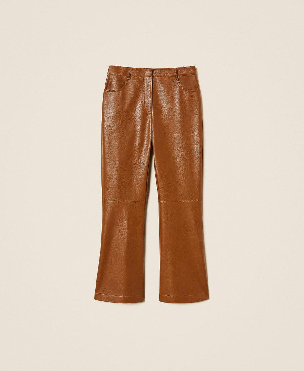 Pantaloni flare effetto pelle Beige Toffee Donna 262AT2162_00605_S0