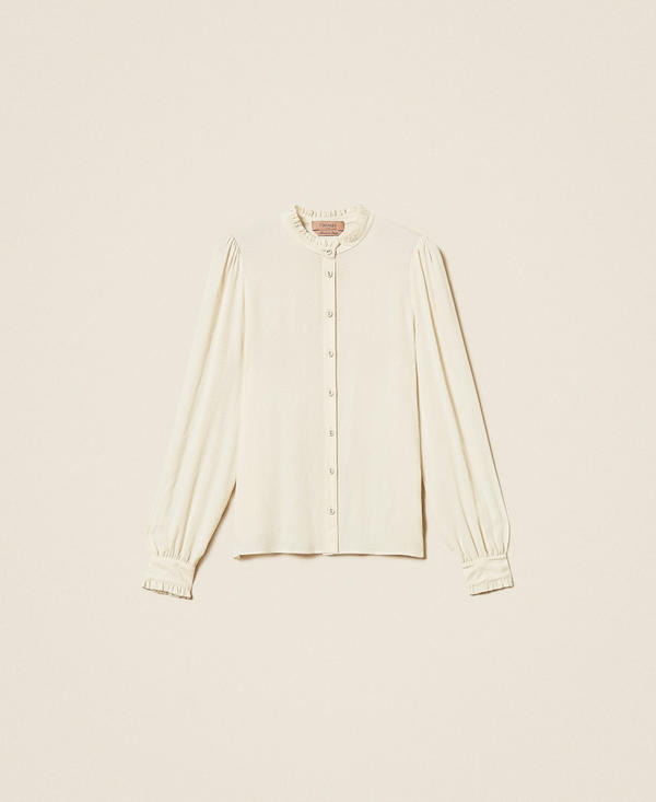 Cr&ecirc;pe de Chine silk blend shirt