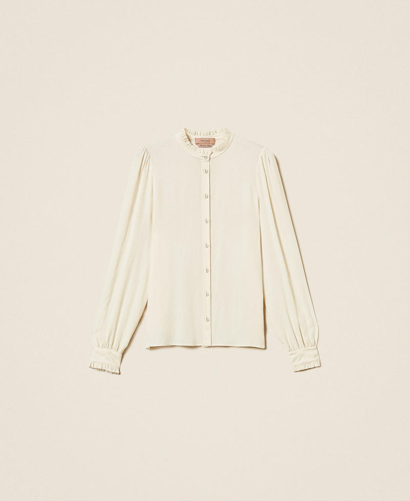 Cr&ecirc;pe de Chine silk blend shirt Mother Of Pearl Woman 262TP278B_00059_S0