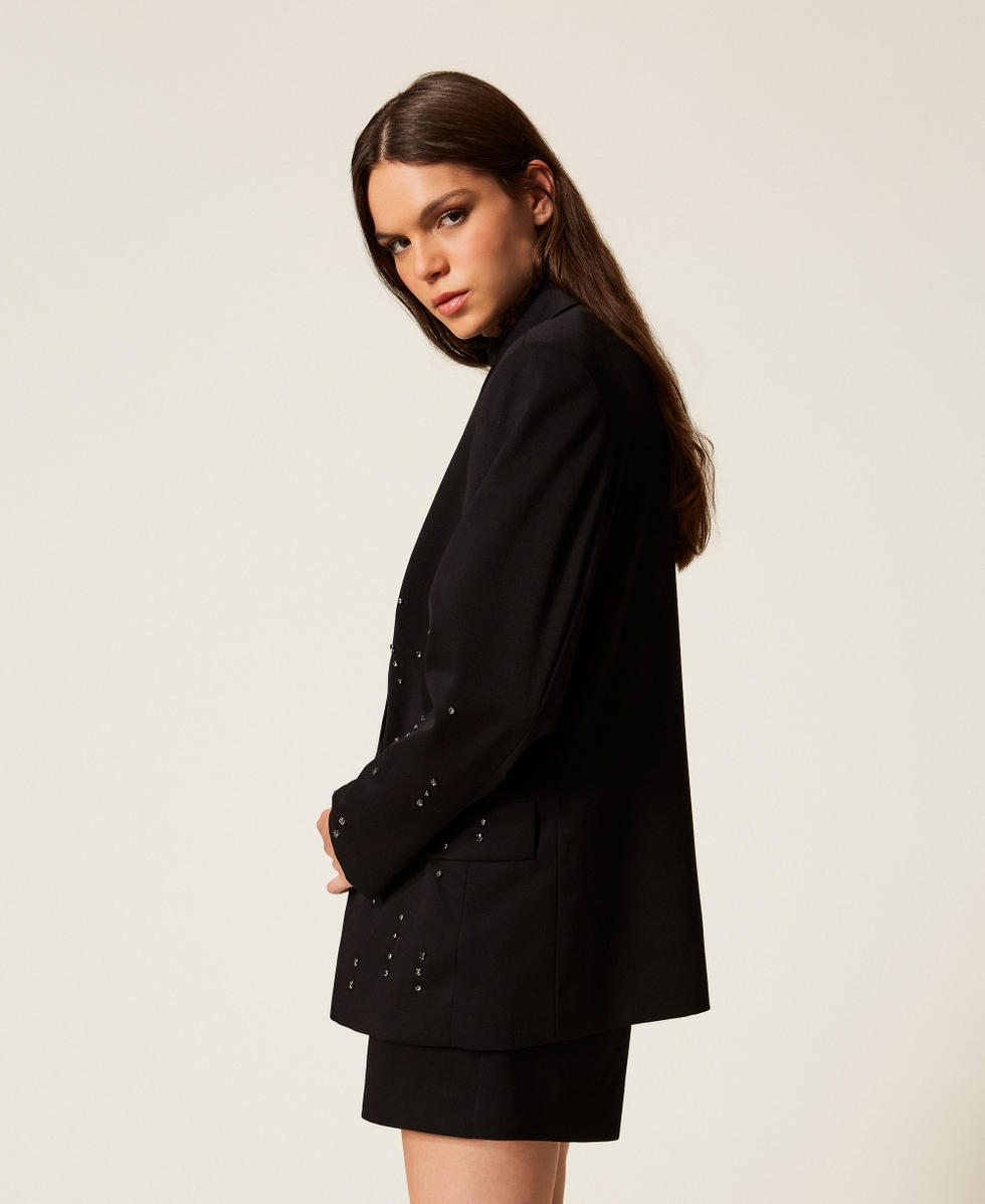 Giacca blazer con ricami a mano Nero Donna 252AT2010_00006_02