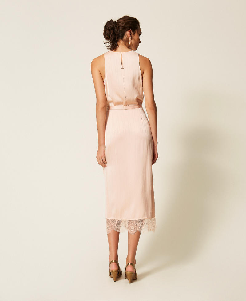 Gonna longuette in raso e pizzo Rosa "Peachy Keen" Donna 262TP2123_11947_04