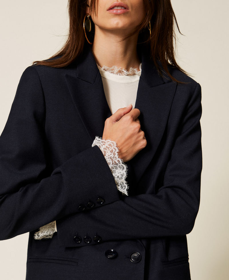 Wool blend blazer Classic Blue Woman 252TT2128_11956_05