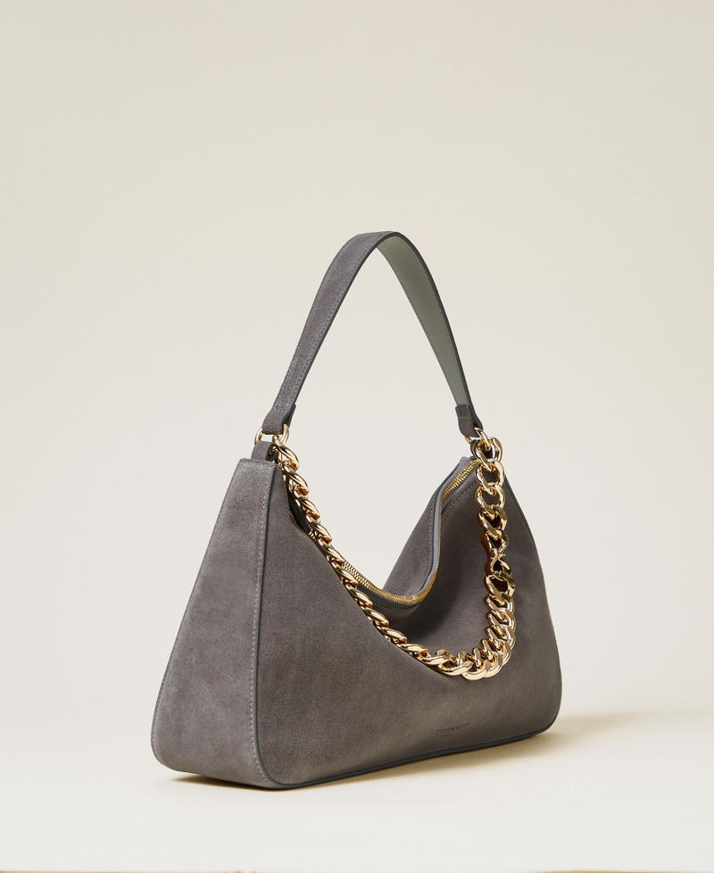 'Liliane' medium suede bag Medium Melange Grey/Gold Woman 252TB7162_14246_01