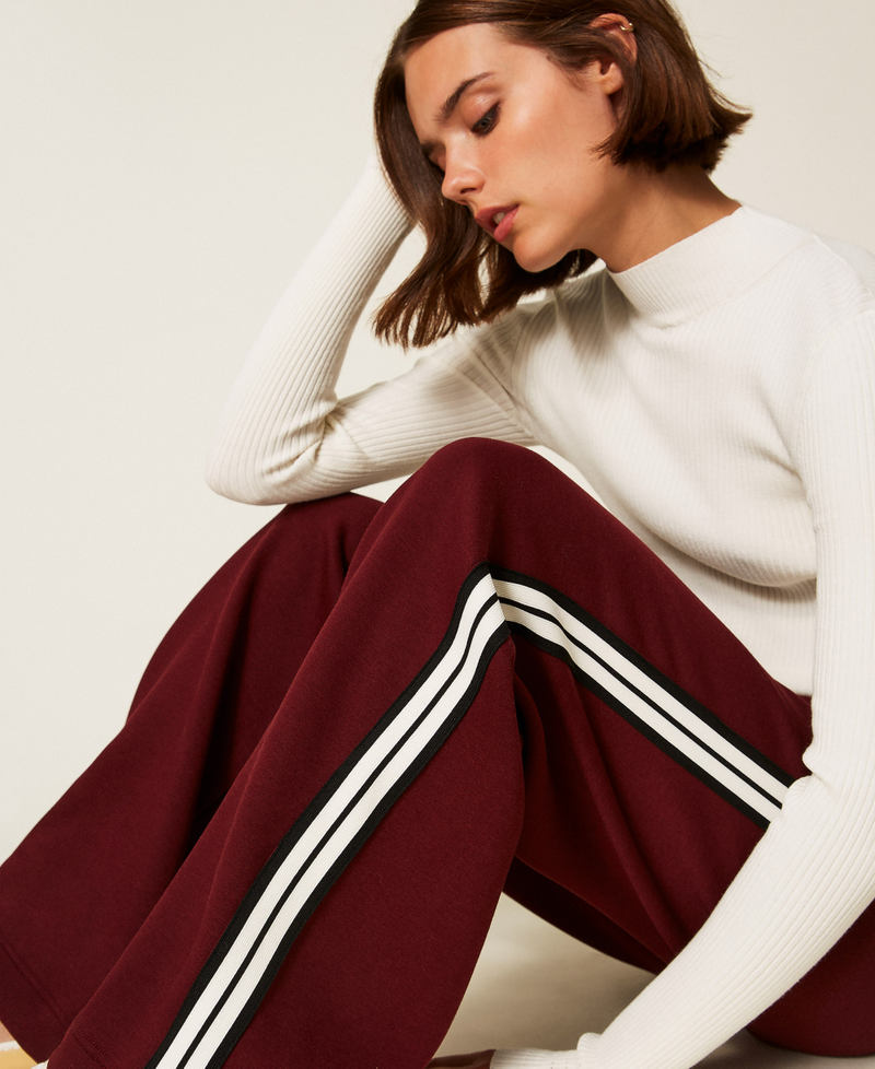 Wide scuba trousers Red Wine Woman 252LL2GDD_12818_04