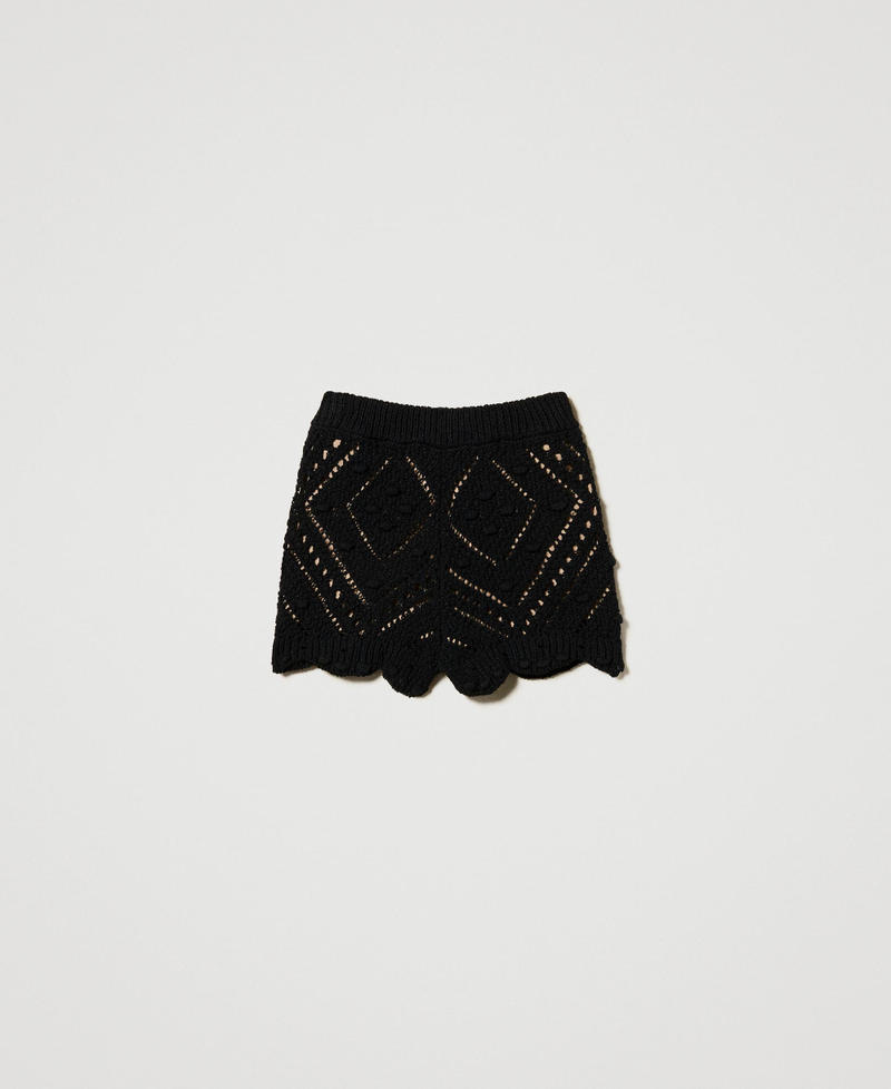 Openwork knit shorts Black Woman 251TP3542_00006_S0