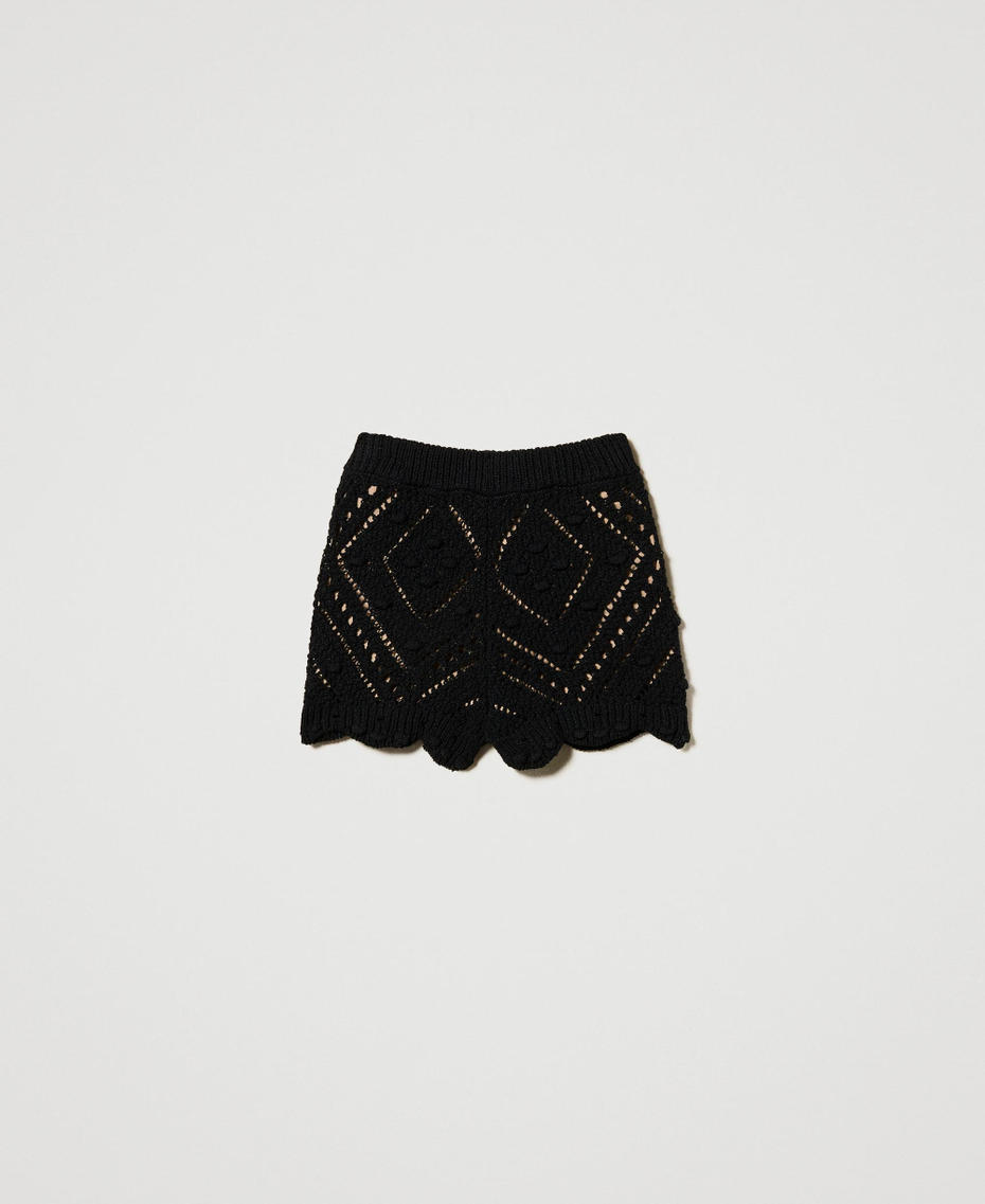 Openwork knit shorts Black Woman 251TP3542_00006_S0