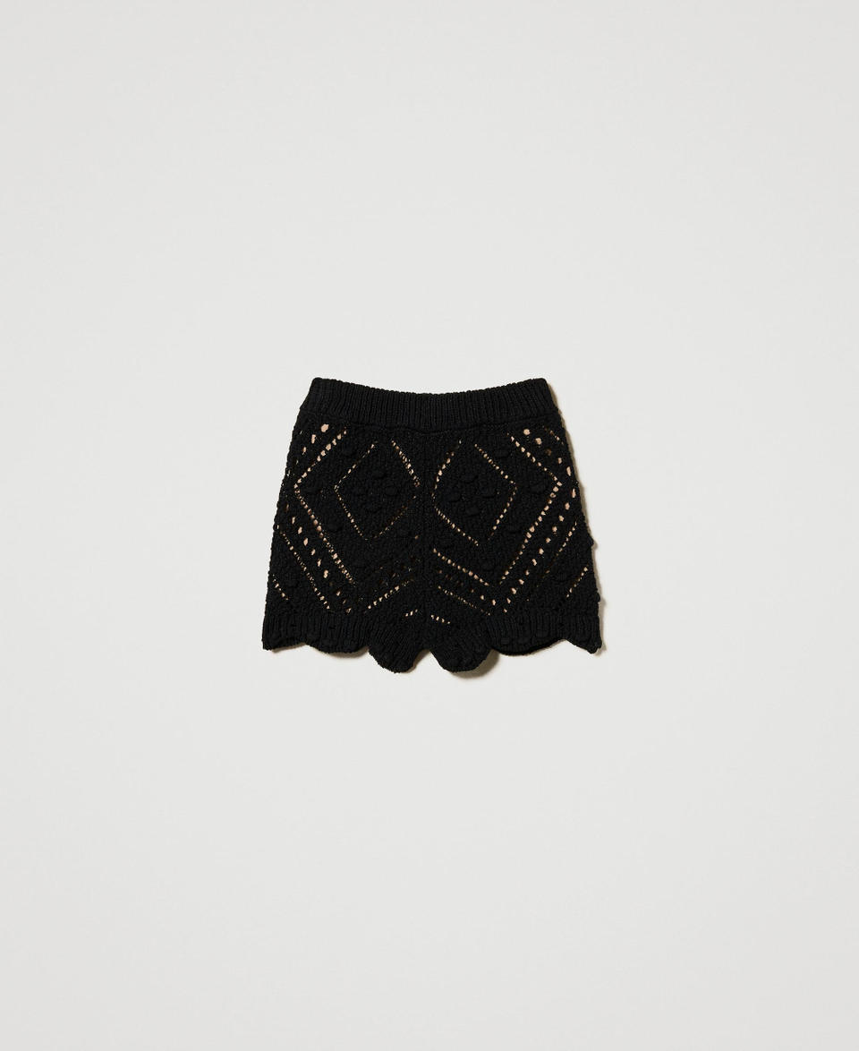 Openwork knit shorts Black Woman 251TP3542_00006_S0