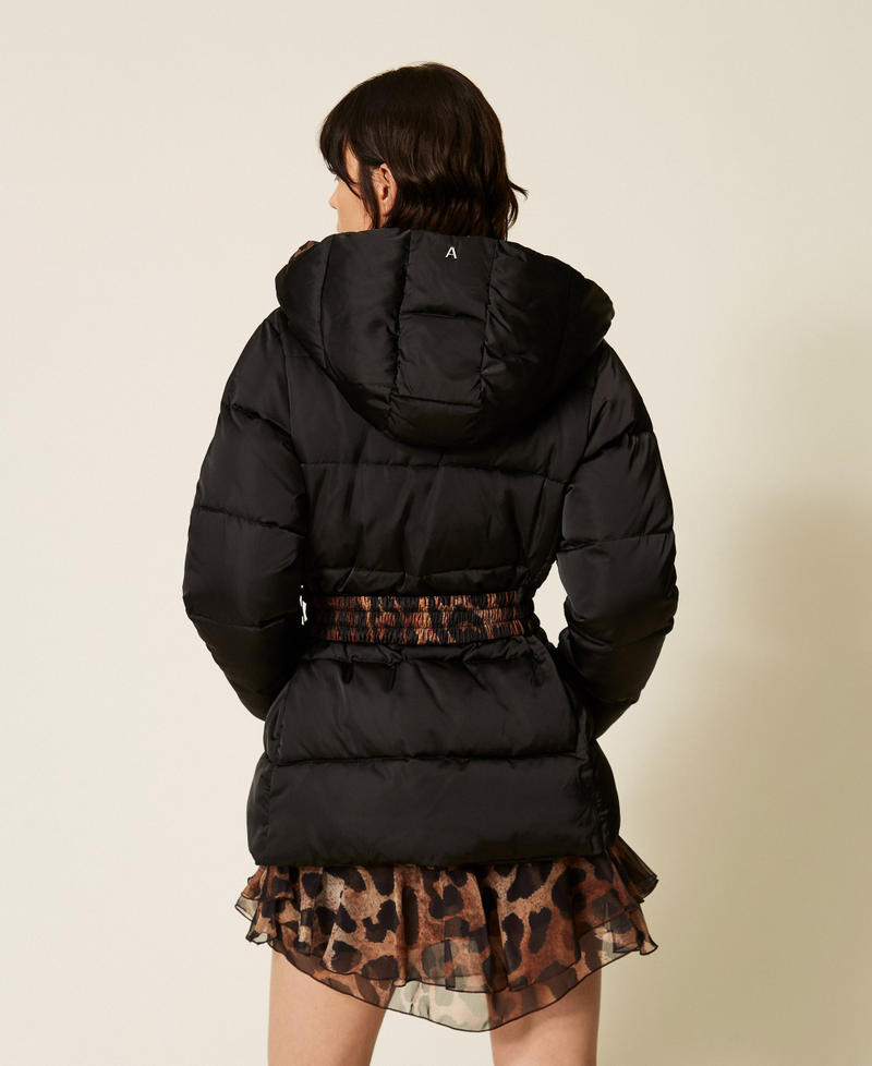 Puffer jacket with reversible belt Black Woman 262AP2530_00006_03